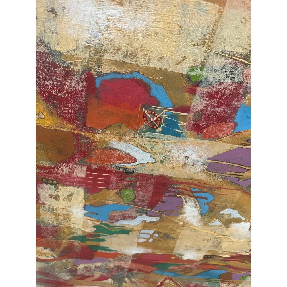 Original Signed Wayan Cameng Bali Artist Large Abstract Mural 61X53" - Picture 6 of 14
